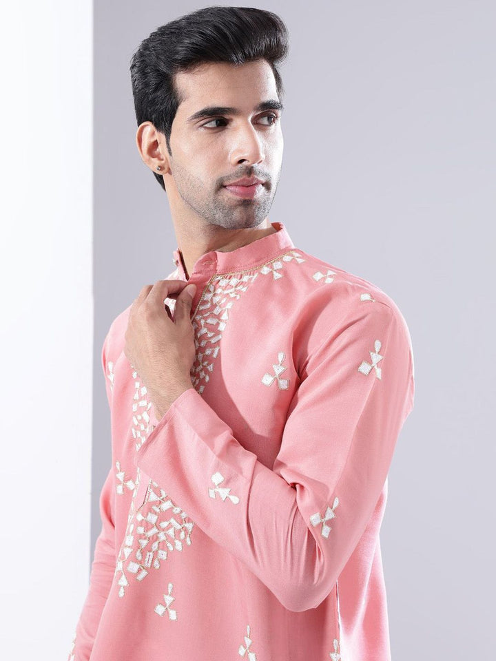 Anouk Men Zari Woven Design Regular Straight Knee Length Kurta