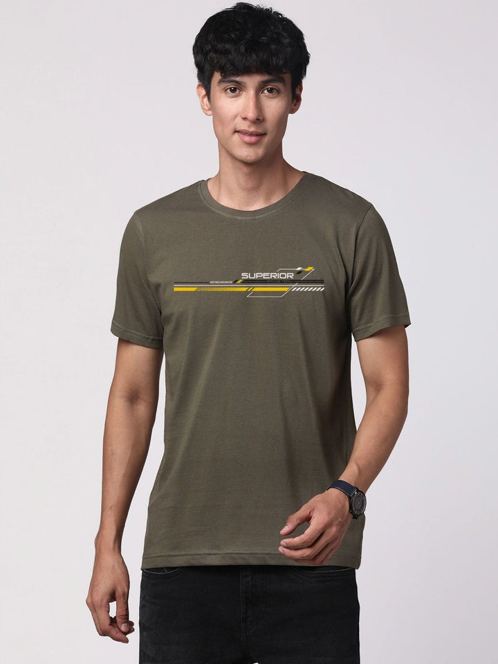 ADRO Men Graphic Printed Round Neck Cotton T-shirt