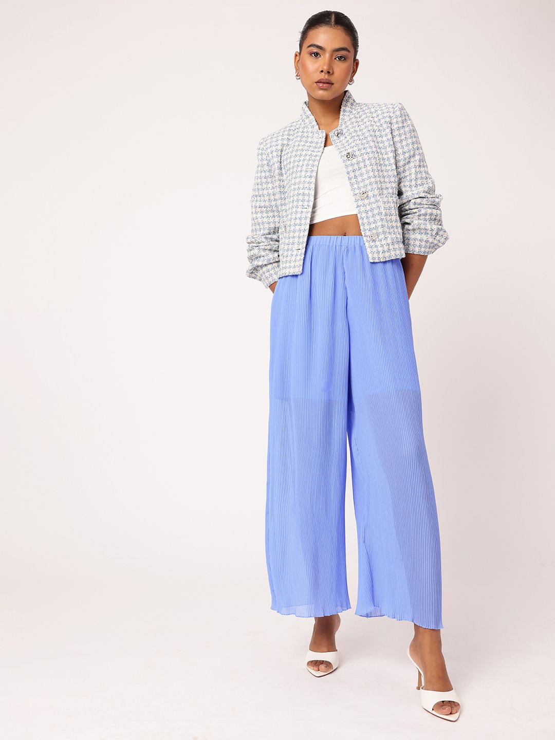 DressBerry Women Charming Accordion Flow Wide Leg Trousers