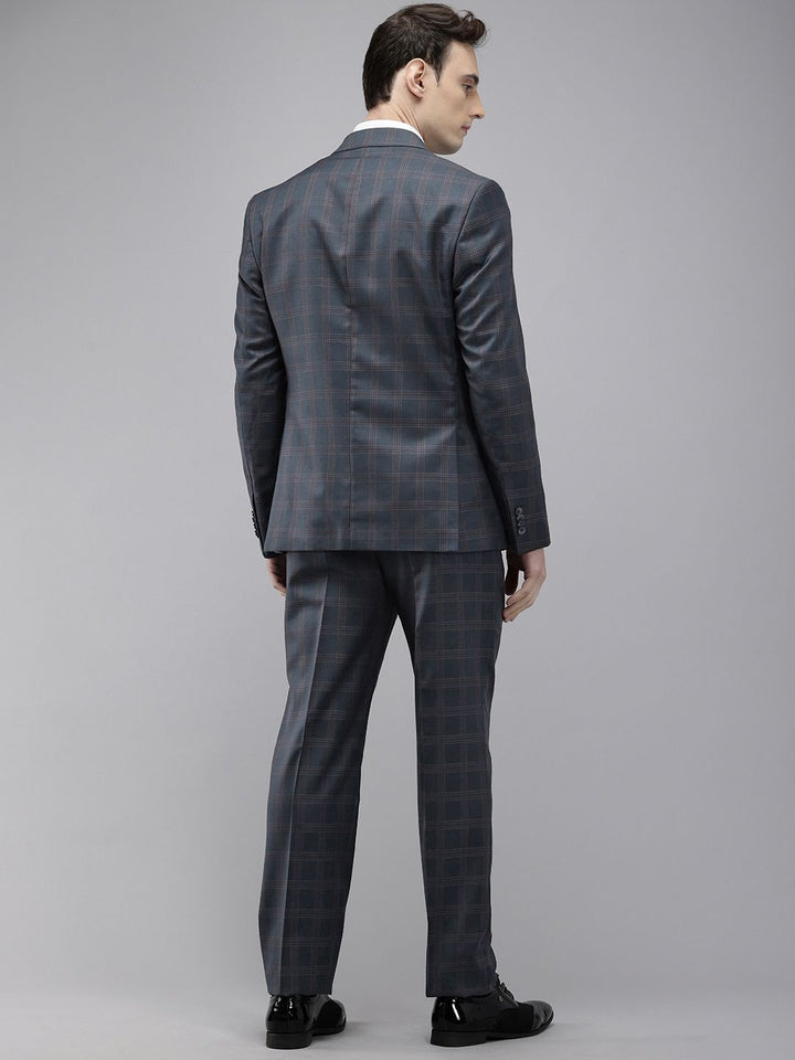 Park Avenue Checked Notched Lapel Single-Breasted Formal 2 Piece Suits