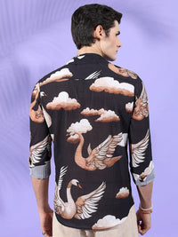 The Indian Garage Co Men Relaxed Fit Conversational Print Textuted Resortwear Shirt
