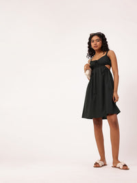 DressBerry Dramatic Midriff Cut-Out A-Line Dress