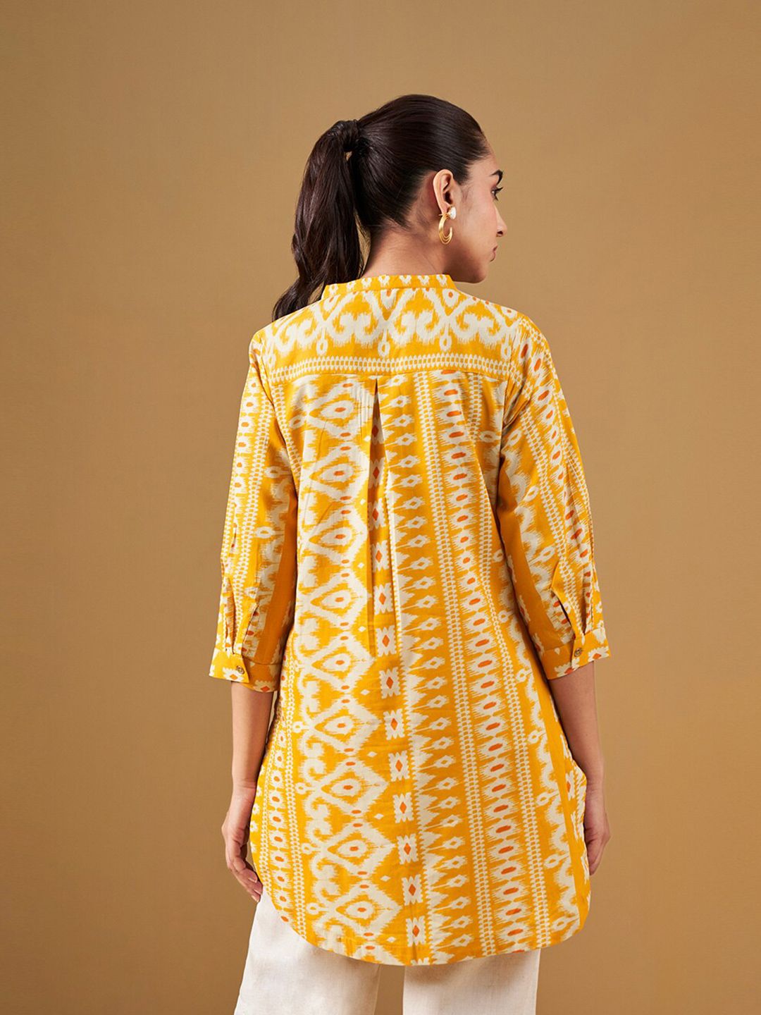 Global Desi Ethnic Motifs Printed Pure Cotton Straight Kurti