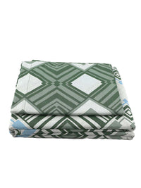 BOMBAY DYEING Aster Olive Green Floral 100 TC Cotton Queen Bedsheet Set-2.24 m X 2.44 m