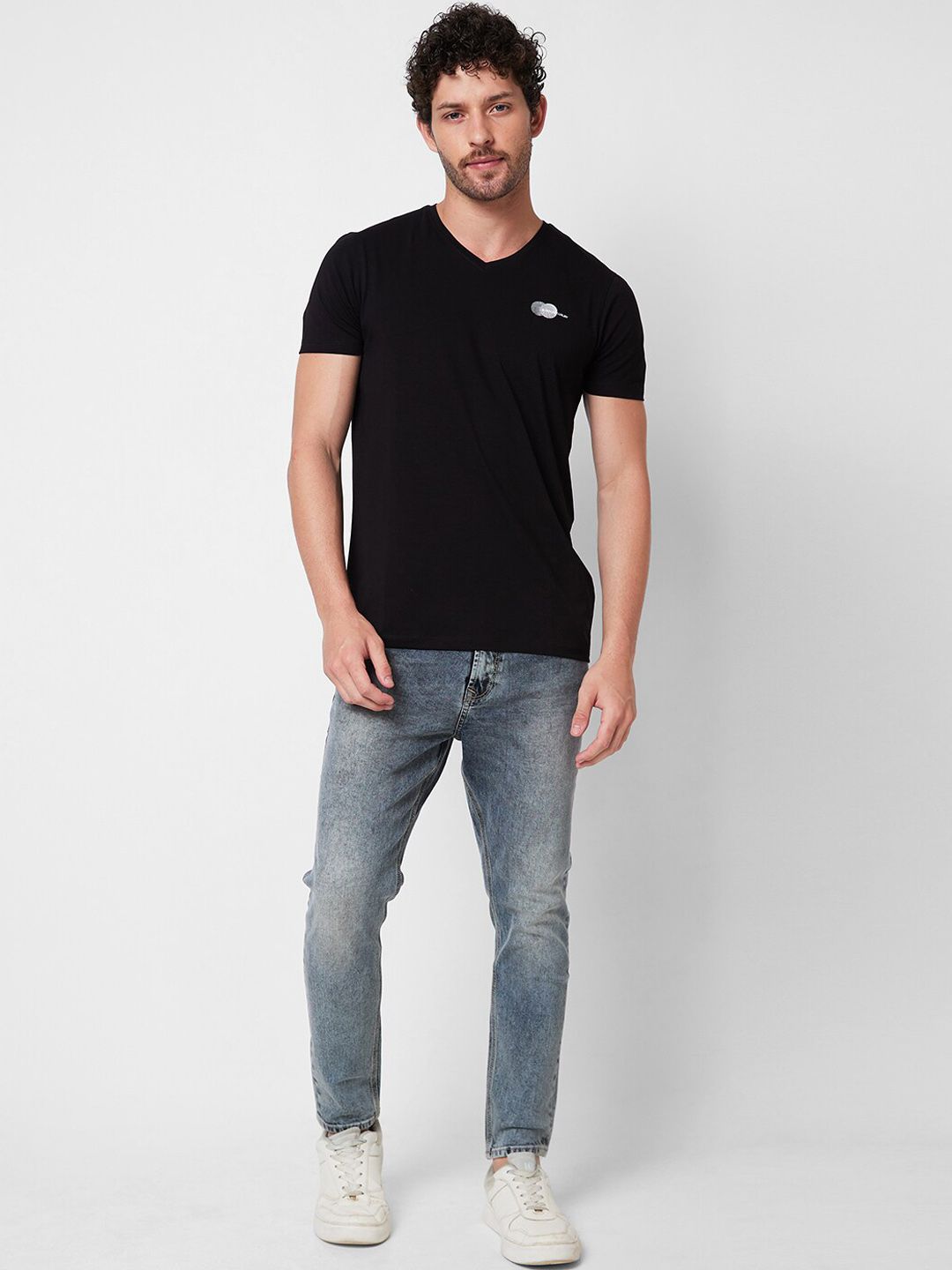 SPYKAR Men Tapered Fit Heavy Fade Clean Look Stretchable Jeans