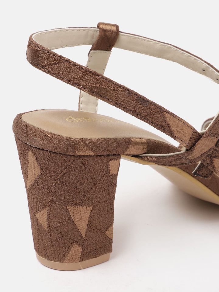 DressBerry Women Textured Block Heel Sandals