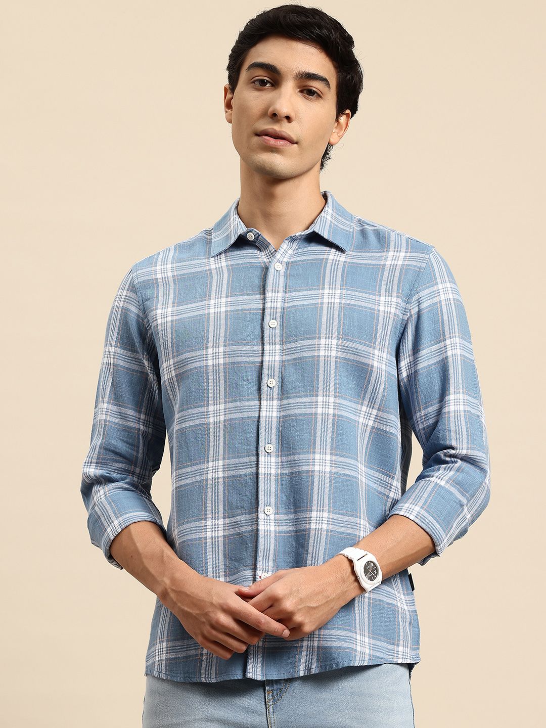 Being Human Classic Slim Fit Tartan Checked Casual Shirt