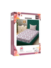 Myntra Elegant Homes Pink Geometric 400 TC Single Bedsheet with 1 Pillow Covers