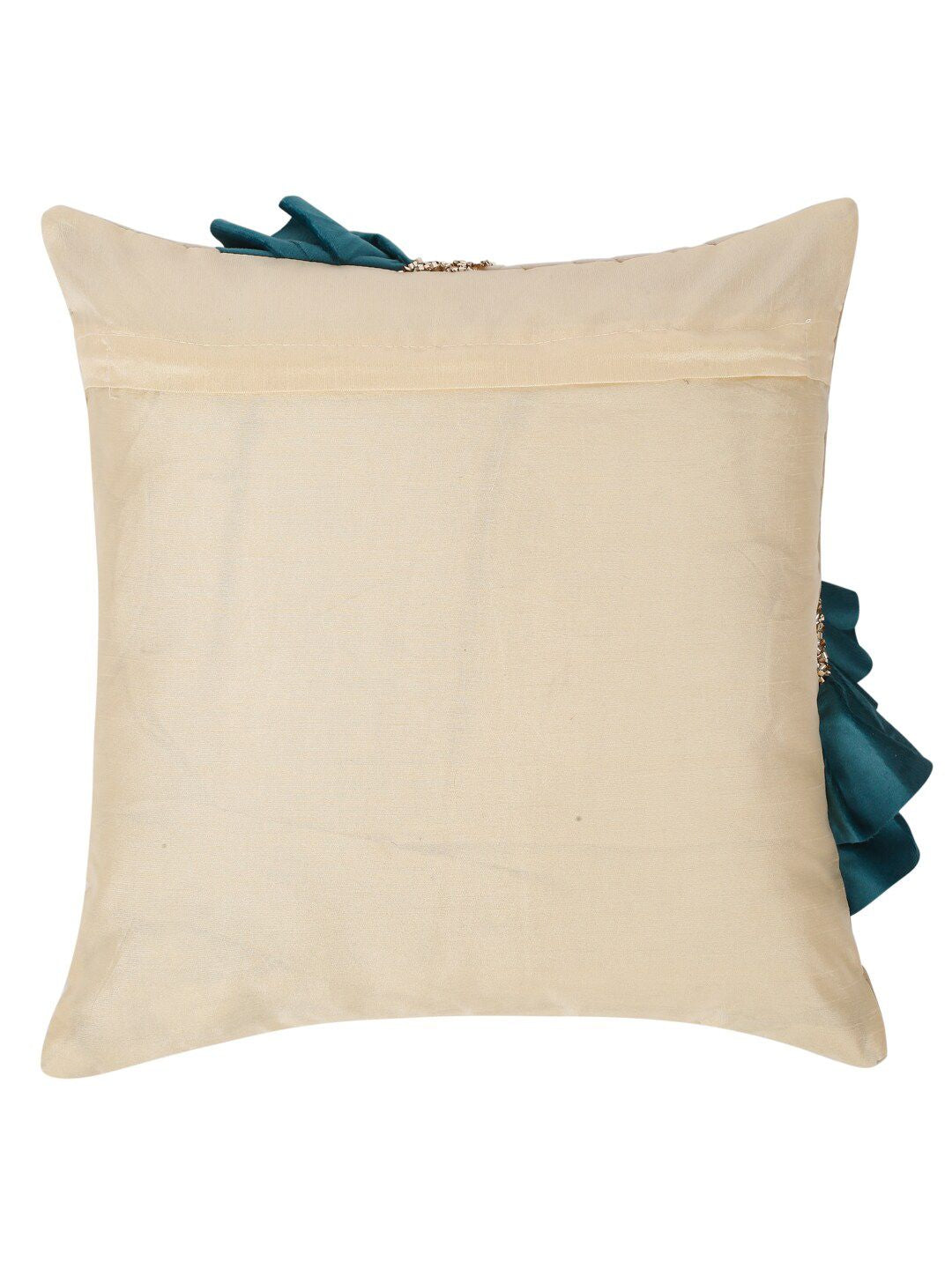 HOSTA HOMES Off White & Green 2 Pieces Geometric Square Cushion Covers