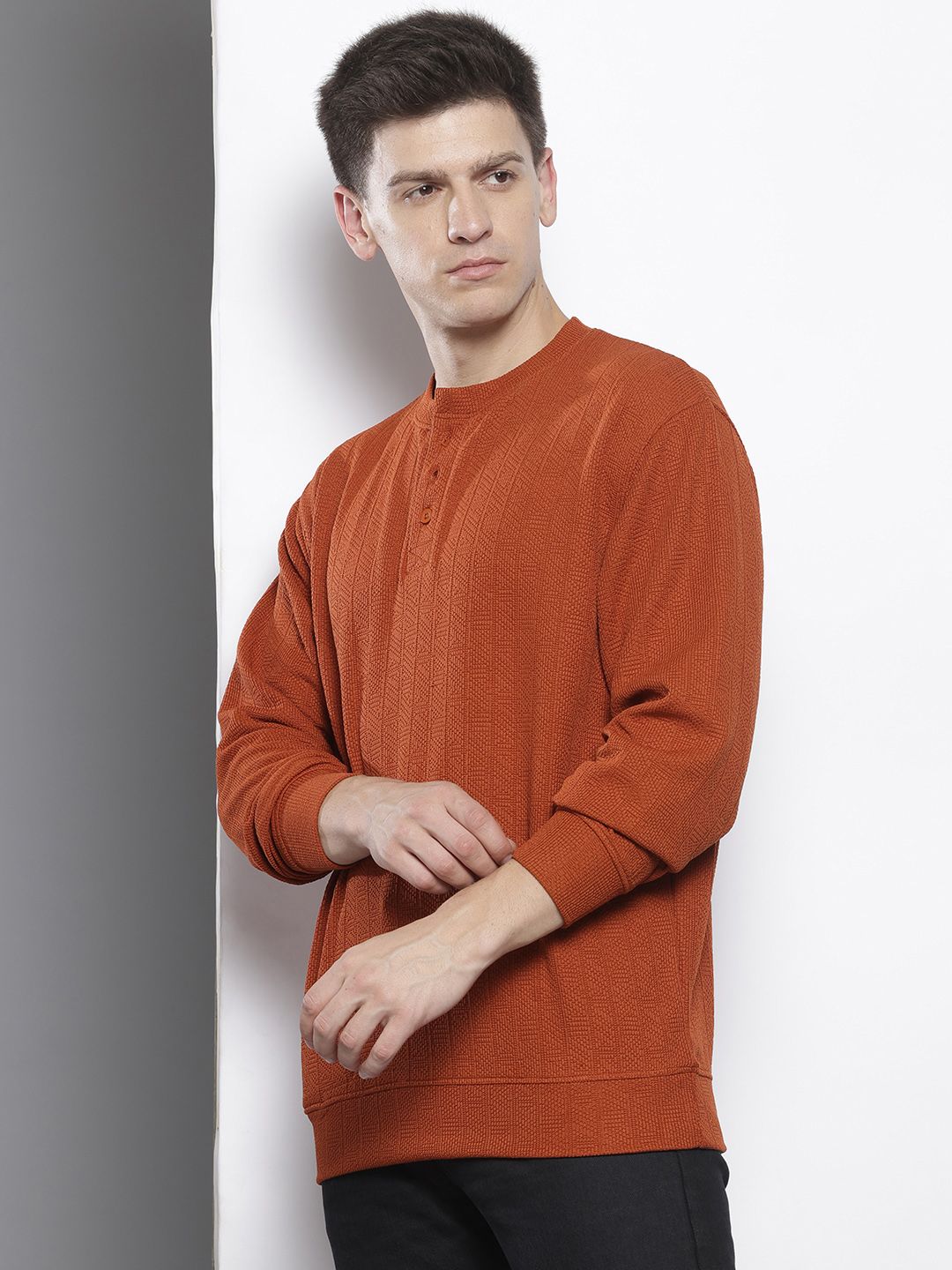 The Indian Garage Co Relaxed Fit Textured Sweatshirt