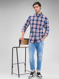 SPYKAR Men Slim Fit Opaque Checked Spread Collar Casual Shirt