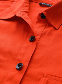 STREET 9 Women Orange Solid Lightweight Tailored Jacket