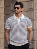 Powerlook Men Striped Polo Collar T-shirt