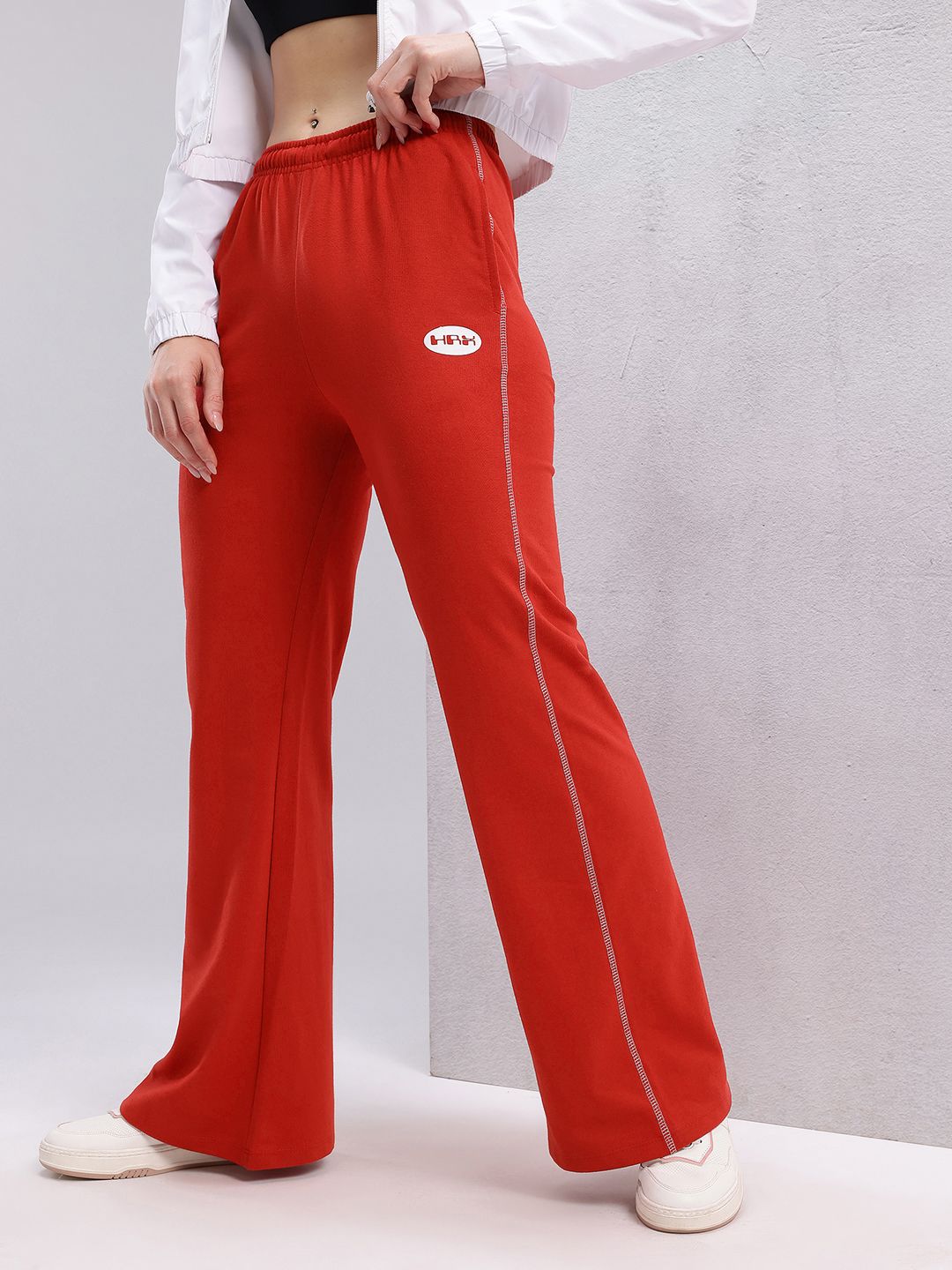 HRX by Hrithik Roshan Women Contrast Stitch Lifestyle Track Pants