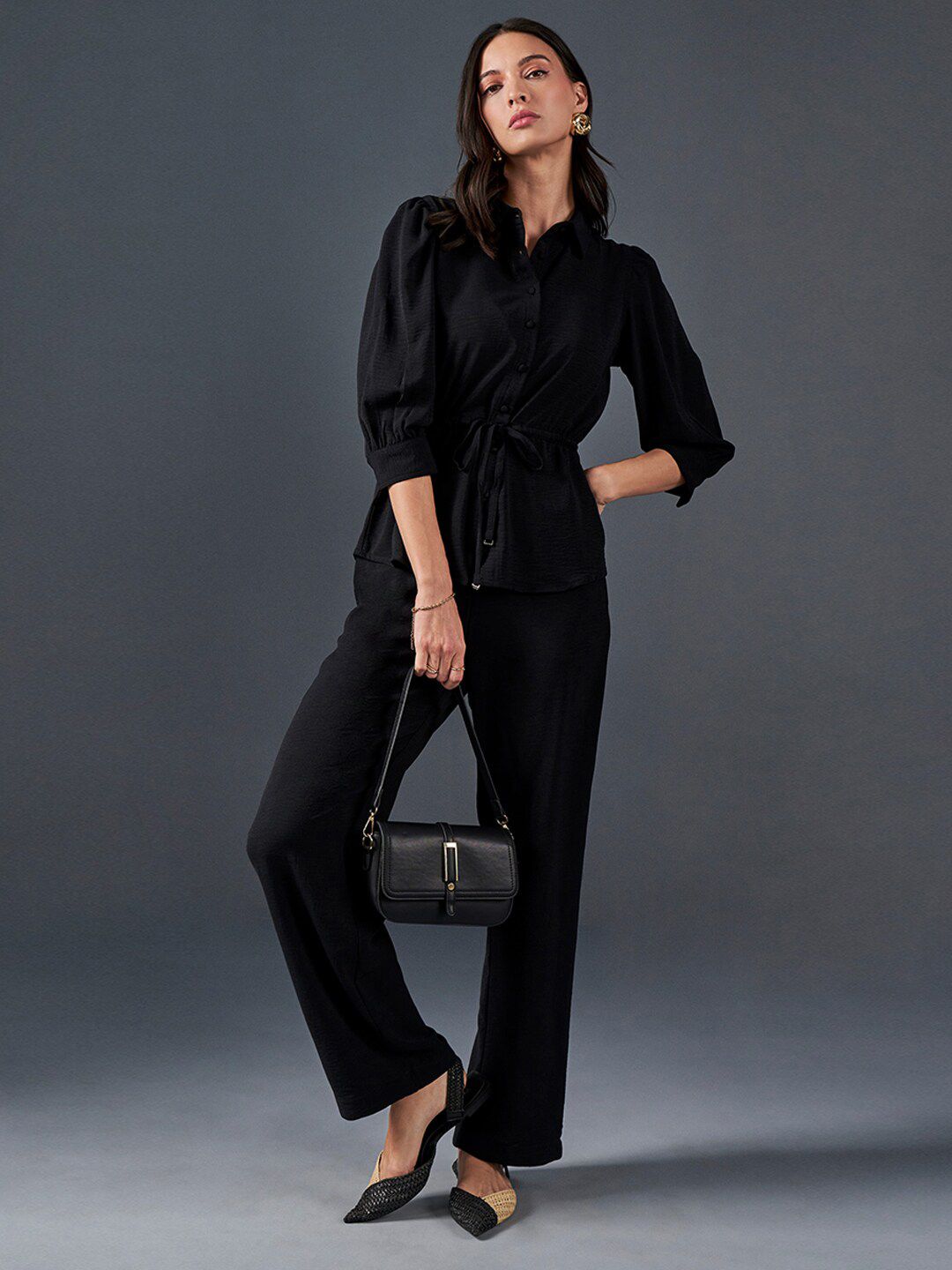 AND Shirt Collar Cuffed Sleeves Shirt & Trouser