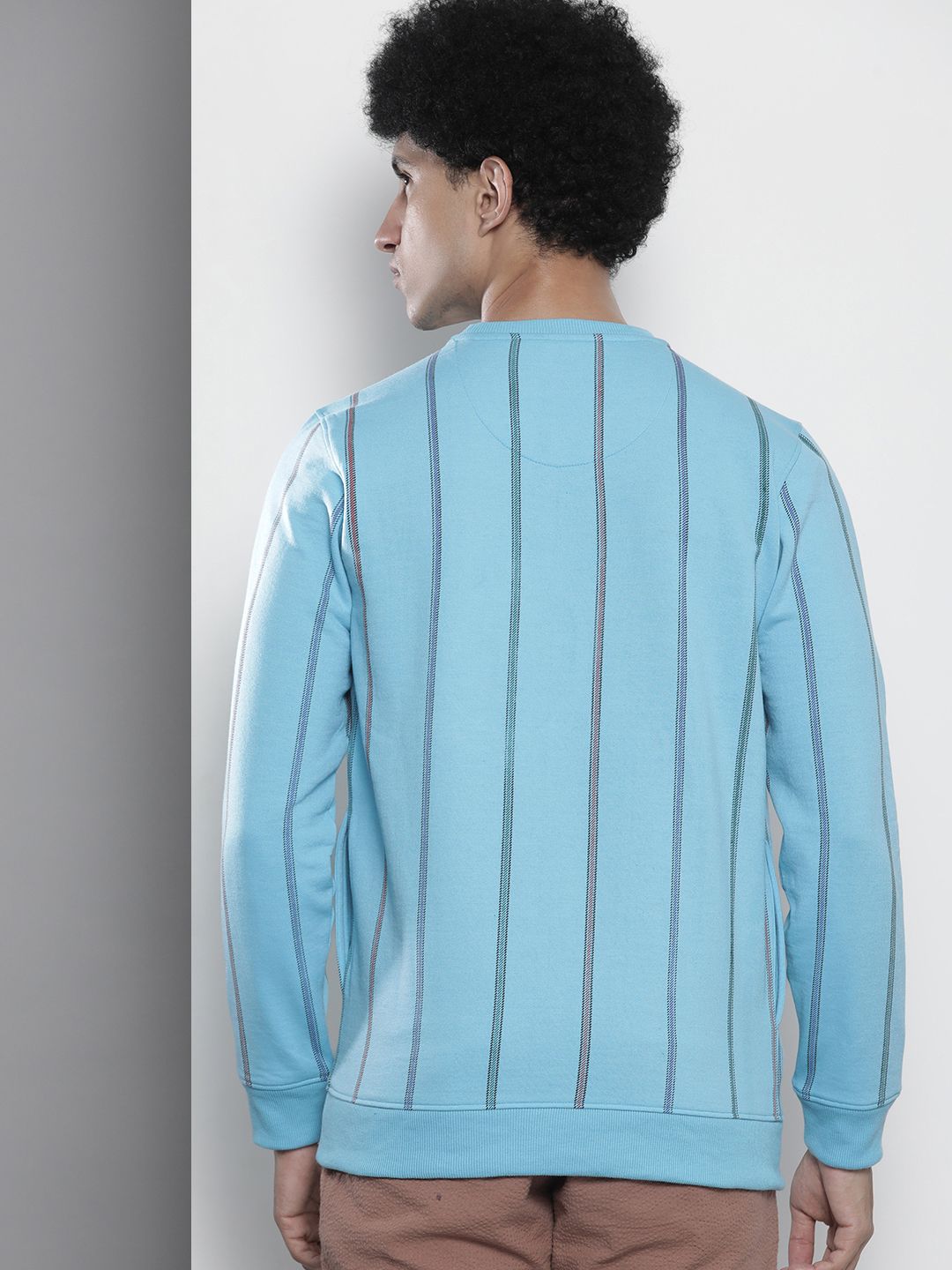 The Indian Garage Co Men Blue Striped Sweatshirt