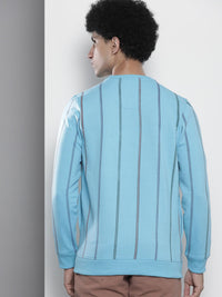 The Indian Garage Co Men Blue Striped Sweatshirt