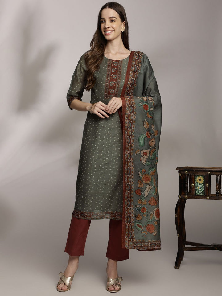 Anouk Women Ethnic Motifs Printed Kurta with Trousers & Dupatta