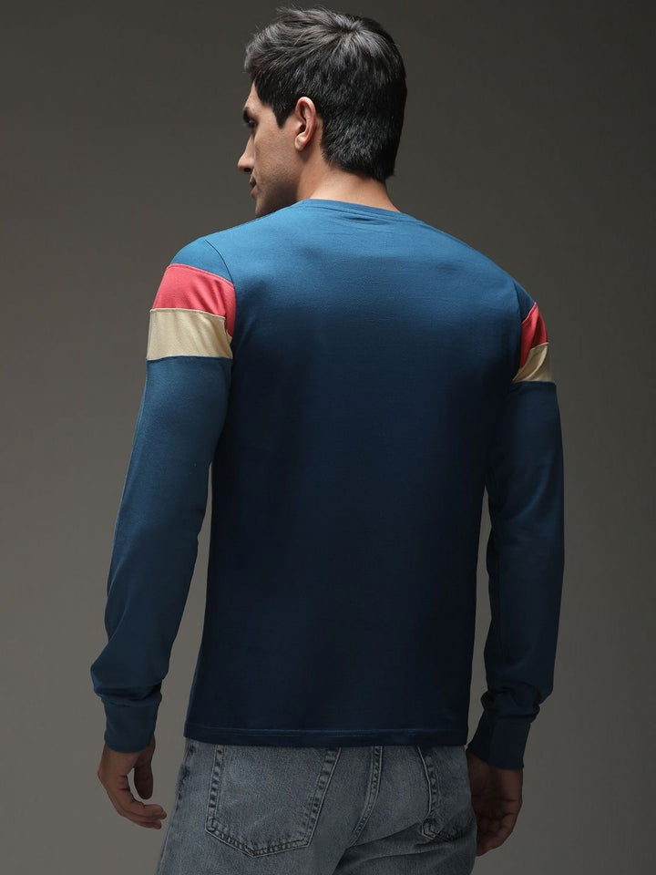 Difference Of Opinion Men Regular Fit Short Sleeve Printed Henley Tshirt