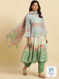 W Floral Printed Anarkali Kurta