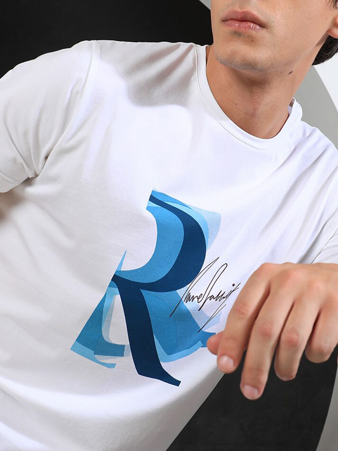RARE RABBIT Men Rings-4 Slim Fit Solid Polo Collar T-Shirt