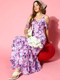 Berrylush Women Classic White Floral Tiered Dress