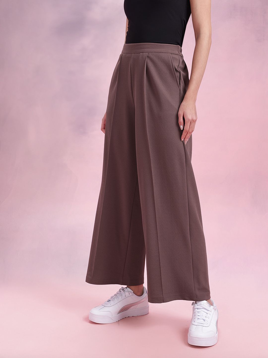 DressBerry Women Flared Pleated Trousers