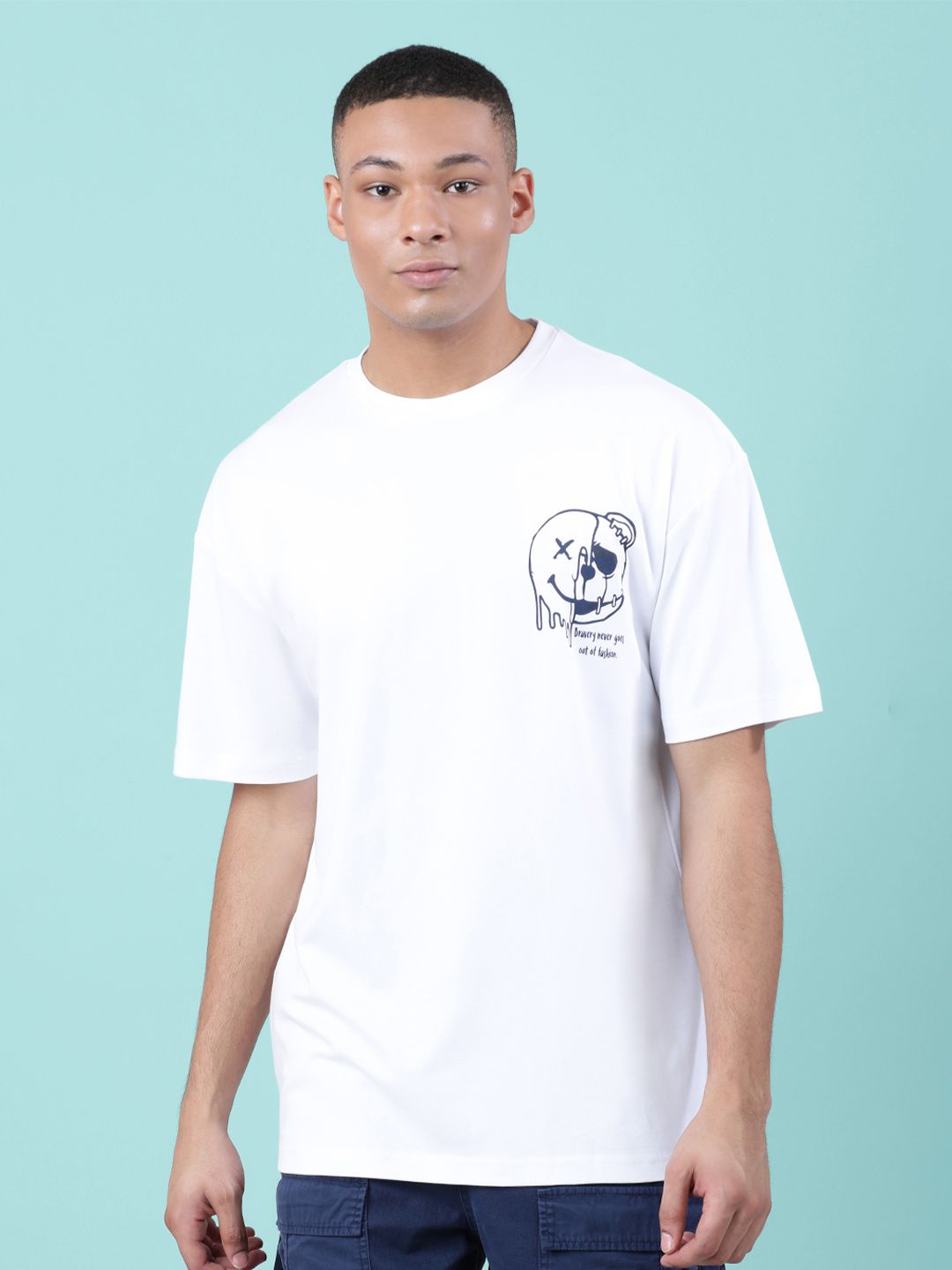Bene Kleed Men Pure Cotton Graphic Oversized T-Shirt