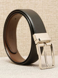 Teakwood Leathers Men Textured Leather Reversible Formal Belt