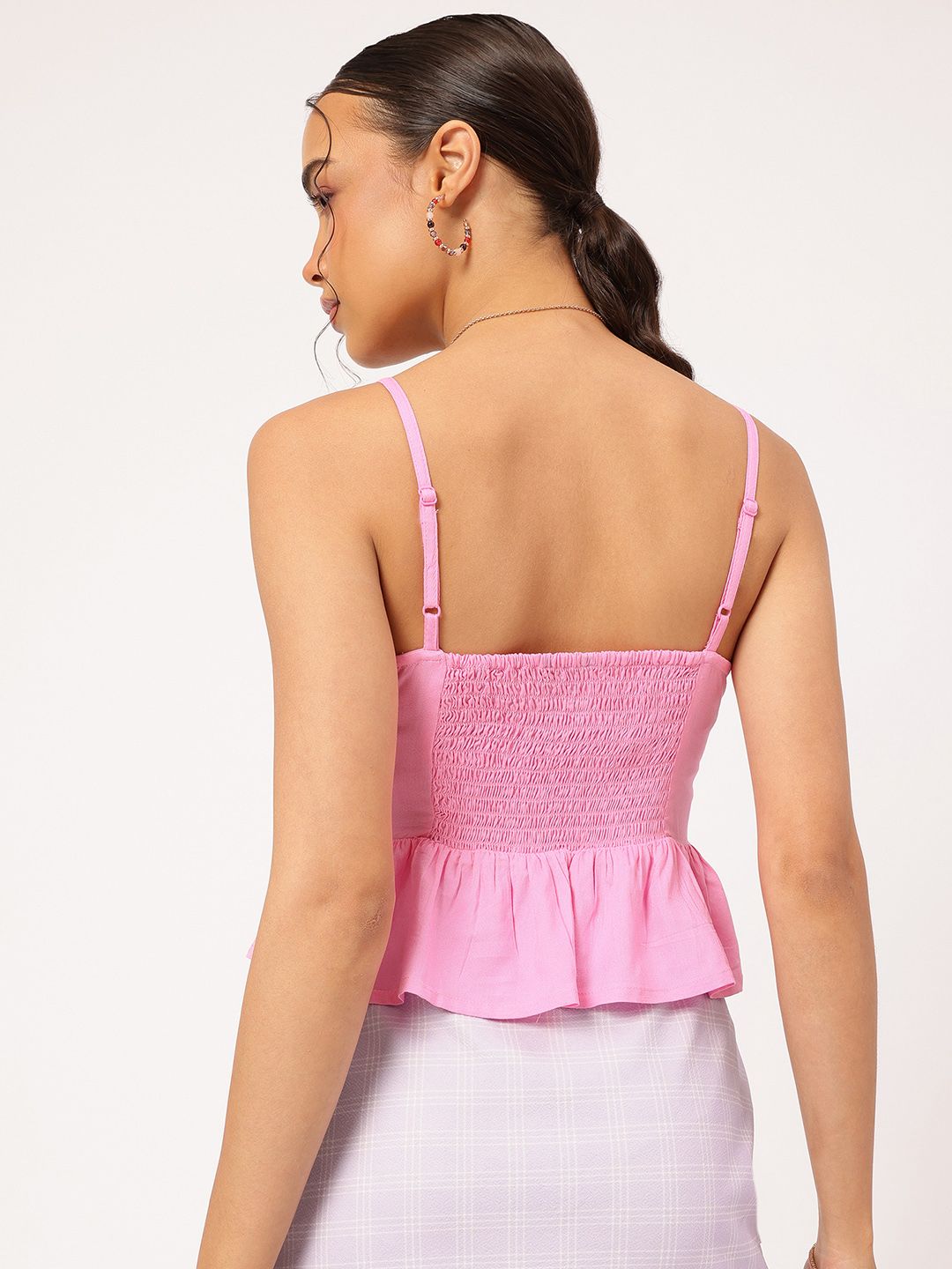 DressBerry City Chic Smocked Back Peplum Top