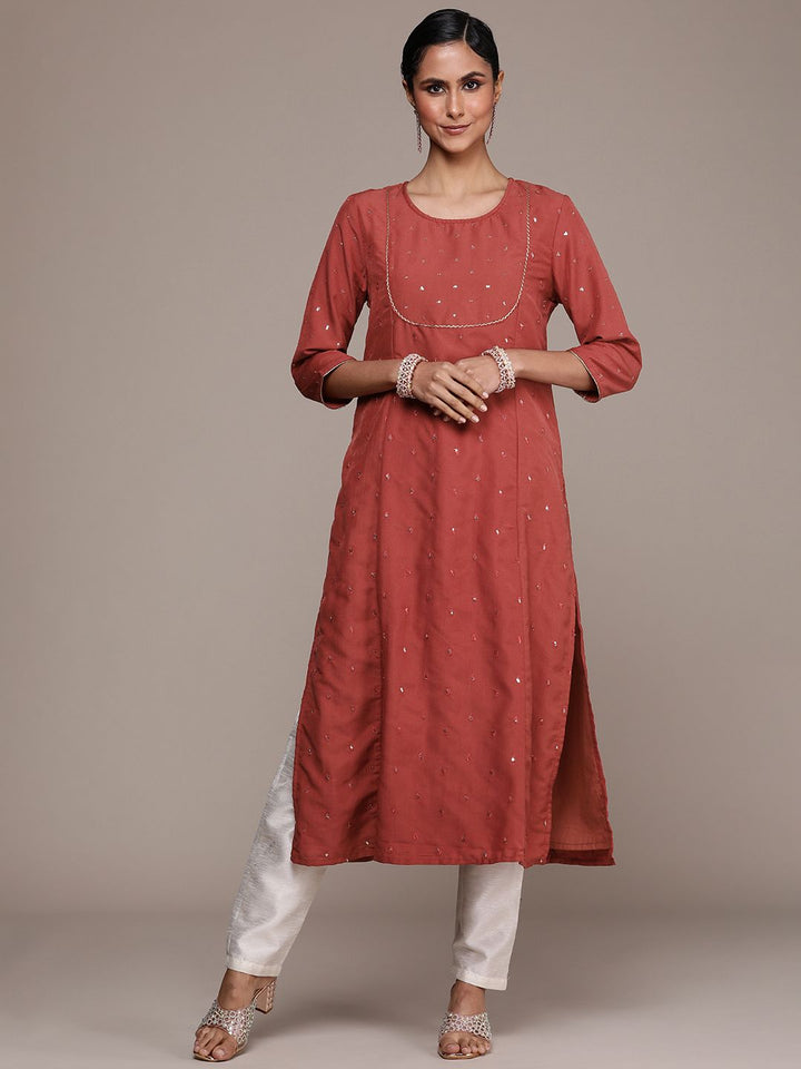 House of Pataudi Embellished Sequined Straight Jashn Kurta