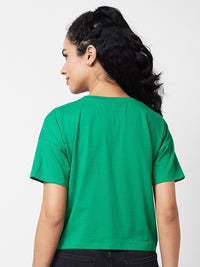 SPYKAR Graphic Printed Round Neck Half Sleeves Cotton Boxy T-shirt
