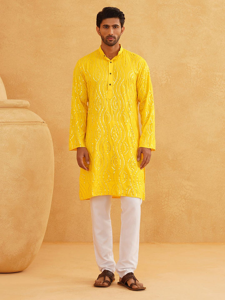SOJANYA Motif Etnik Bersulam Kurta Lurus Kapas Tulen Bersulam dengan Churidar