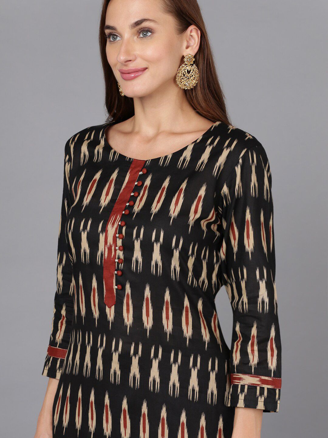 KALINI Ethnic Motifs Printed Straight Kurta With Trousers & Dupatta
