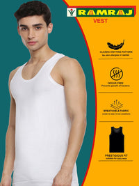 Ramraj Pack of 4 Men White Scoop Neck Sleeveless Cotton Innerwear Vest