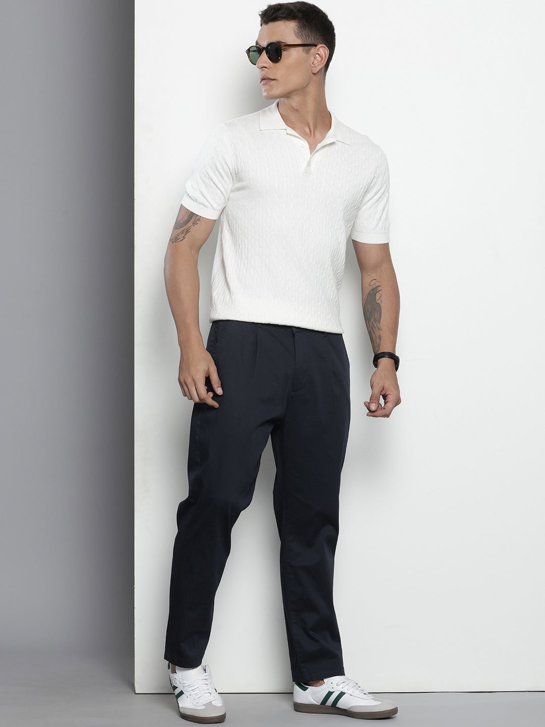 The Indian Garage Co Men Relaxed Fit Chinos Trousers