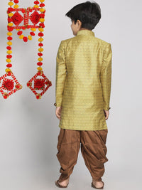 Vastramay Boys Dicetak Indowestern Sherwani & Cowl Dhoti Pant Set