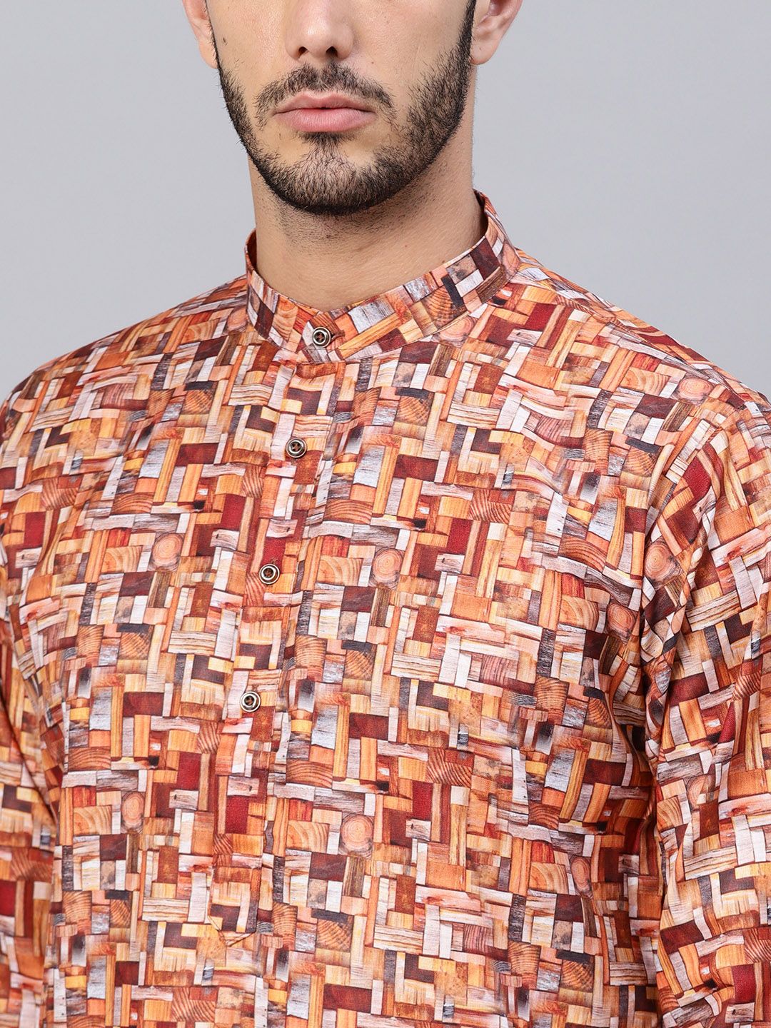 SOJANYA Lelaki Multicolored Printed Straight Kurta