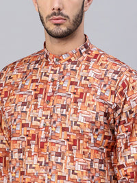 SOJANYA Lelaki Multicolored Printed Straight Kurta