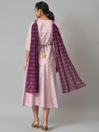 AURELIA Purple Ethnic Motifs Ethnic Empire Dress