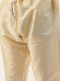 SOJANYA Men Golden & Maroon  Kurta with Churidar And Nehru Jacket