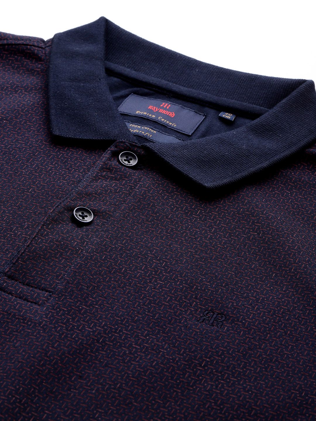 Raymond Slim Modern Fit Printed Polo Collar Pure Cotton T-shirt