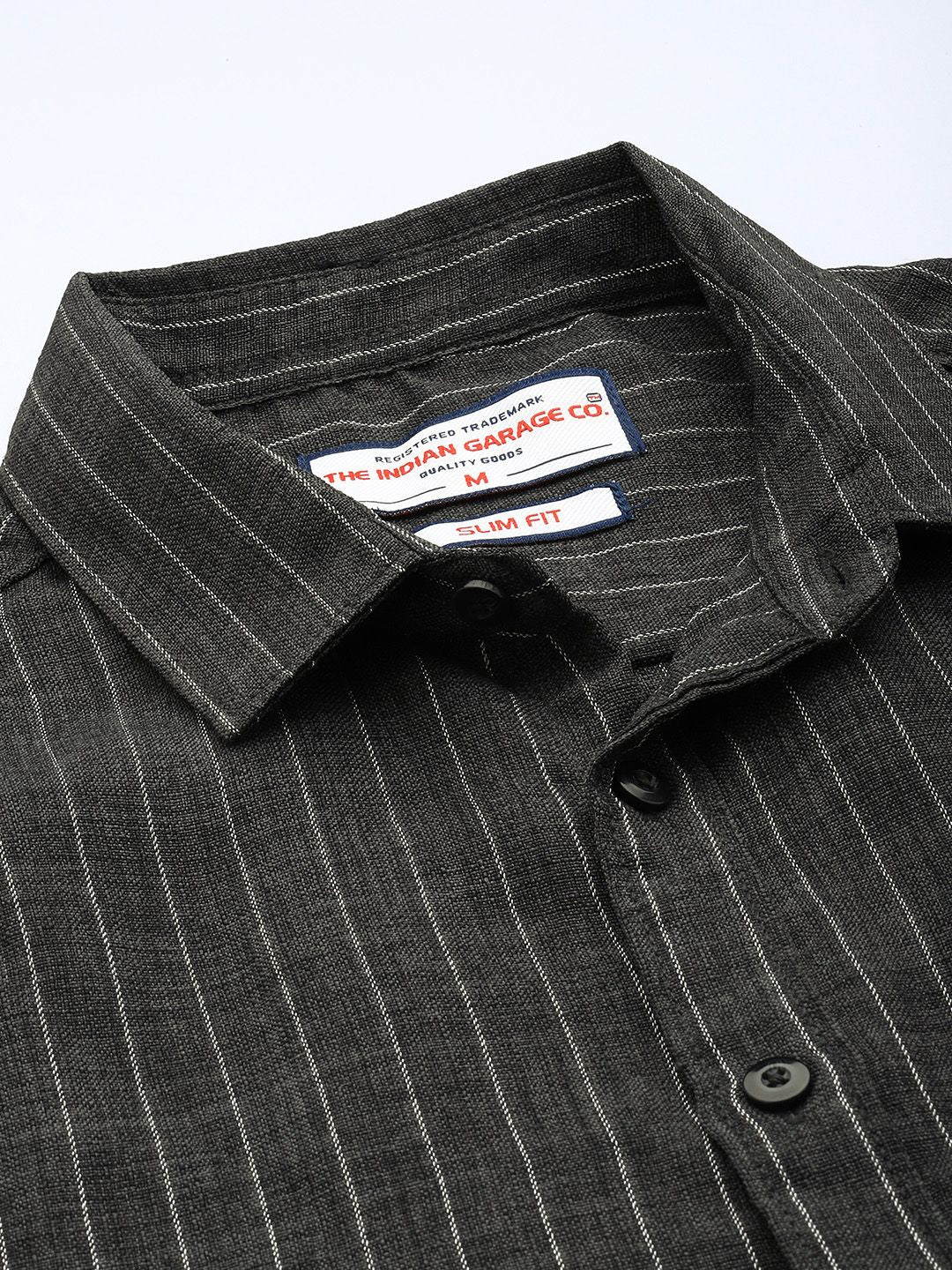 The Indian Garage Co Slim Fit Opaque Striped Casual Shirt