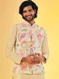 KISAH Men Printed Zari  Regular Fit Nehru Jacket