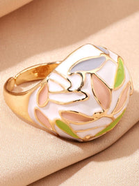 Cincin jari enamel berdaun asin