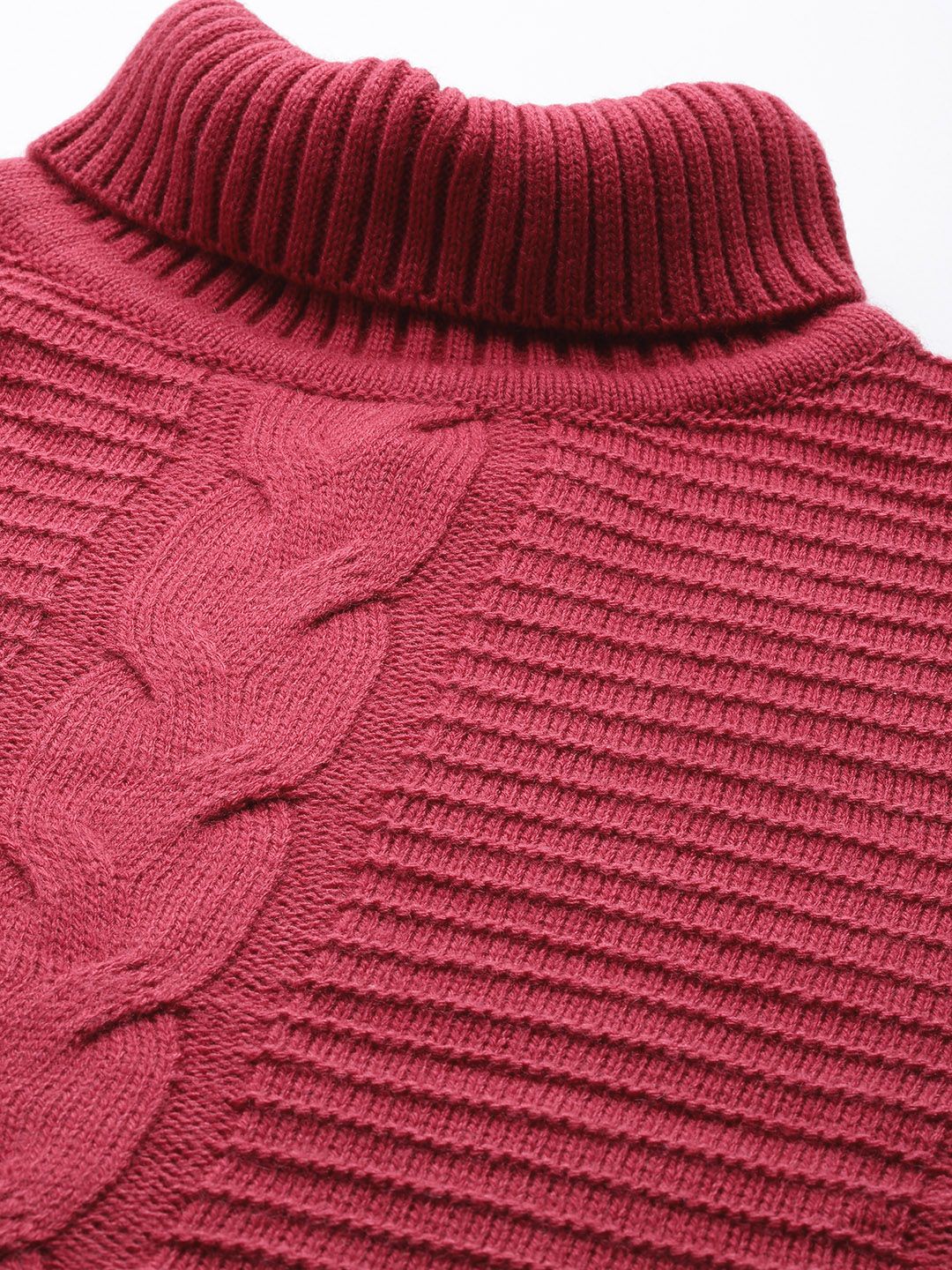 DressBerry Cable Knit Turtle Neck Pullover