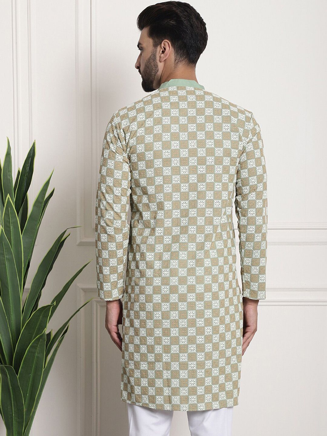 SOJANYA Ethnic Motifs Embroidered Thread Work Cotton Straight Kurta