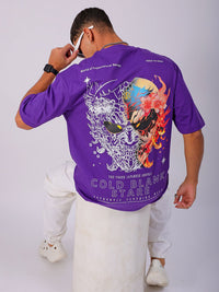 The Indian Garage Co Men Back Printed Boxy Oversized Pure Cotton T-shirt