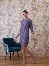 Athena Round Neck Party Sheath Dress