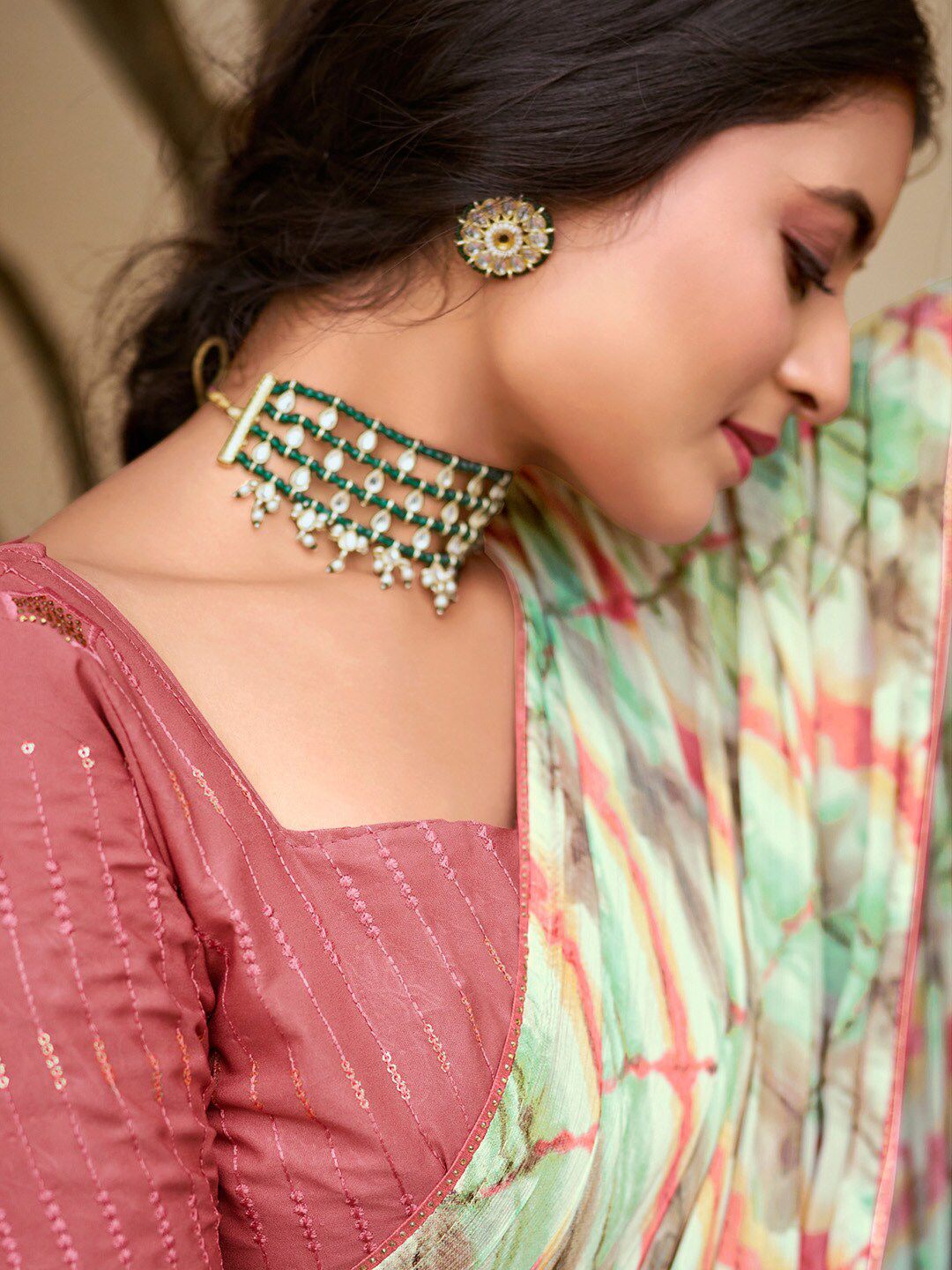 Saree mall Poly Chiffon Ethnic printed daily wear Sarees